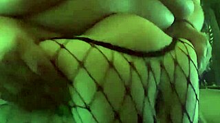 Chubby Teen In Fishnets Teases With Belly Play