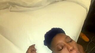 Ebony woman performs deepthroat blowjob on massive black cock