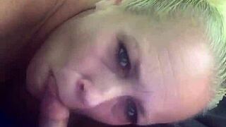 does slutty wife suck then ride husband's cock in pov?