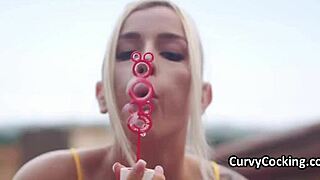 Wet blonde wants to ride big black cock