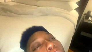 Ebony woman performs deepthroat blowjob on massive black cock