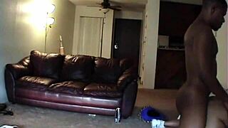 Big tits girlfriend fucked doggystyle by black friend!