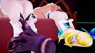 hololive sakamata chloe in 3d cartoon hentai scene