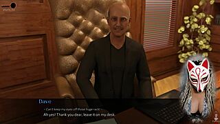 Why does this sexy secretary with huge boobs tease in office skirt? Playful fox caught on hentai cam.