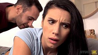 Stuck4k Hottie’s Hand Trapped, Couldn’t Resist Her Man’s Move. Sofa Action Got Intense!