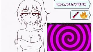 Crystal says, 'Check out this hentai compilation with huge tits and blue eyes'