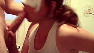 that teen giving an awesome blowjob, deepthroat, and swallowing cum?