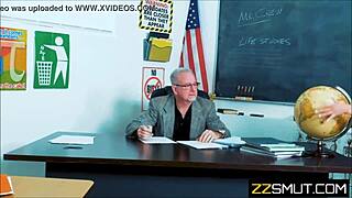 Hey, watch this teen girl screw her professor right in the classroom after hours