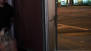 Valerie White, a cute platinum blonde teen, gets dominated in bdsm cumshots.