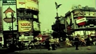 vintage interracial threesome with hairy participants in retro setting