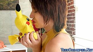 Teen cutie gets creampied in hardcore action