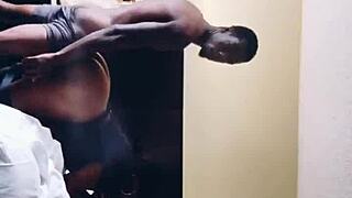 Euros Couple Masturbates Thick Black Babe's Big Ass And Pussy