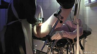 Rubber nurse Agnes performs extreme anal treatment on patient