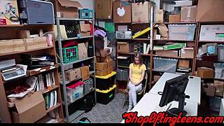 tiny teen thief performs oral and has sex with security guard