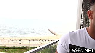 dude sucks shemale's big ass before anal