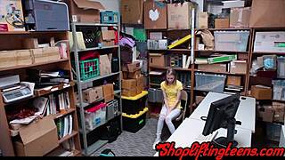 tiny teen thief performs oral and has sex with security guard