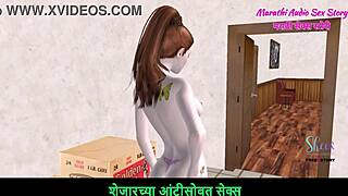 marathi audio story features animated 3d teen girl. cute poses in hentai style video.