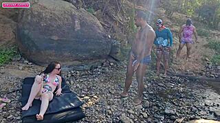 Outdoor orgy with three guys left me all fucked up?