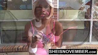 My boyfriend pressured me into flashing and riding his big cock