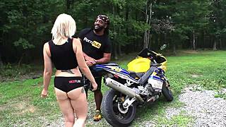 nadia white gets drilled hard on motorcycle by don whoe's big black cock