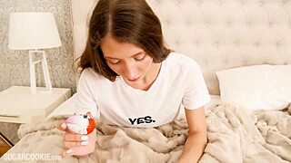 Petite Teen Stefanie Moon Enjoys Solo Playtime at Home.