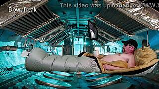 Feeling the intense pleasure of hands-free fleshlight masturbation