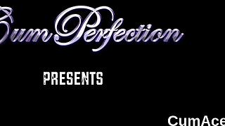 Frisky Peach Gets Cum Shot On Face While Sucking All The Jizz