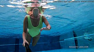 my see-through wet bikini in public pool