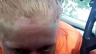 street whore gives car bj in this homemade video