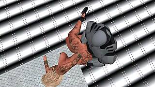 Kayla caught by robocop for a wild fantasy ride. Things get rough fast!