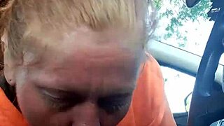 street whore gives car bj in this homemade video