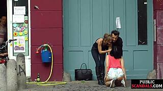 Busty German Publicly Humiliated Outside Before Cock Riding!