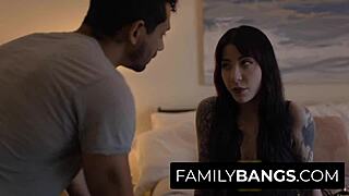 me and my stepsis goth charlotte alex jones sweatin' on the bed fuckin' taboo style