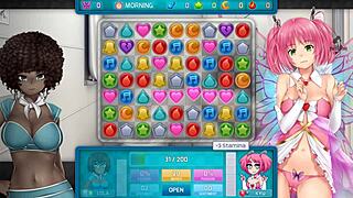 i'm dancing with big tit brunette in huniepop 2.