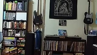 Milf in black skirt and heels dances and strips