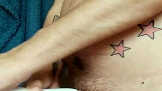 freak in kitchen uses fleshlight on cock with sneakers and tattoo.