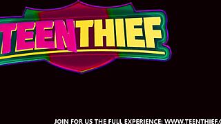 Skinny Teen Thief With Small Tits Gets Fucked By Horny Big Cock Officer In Office!