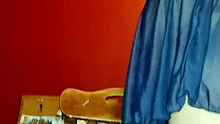 milf rides a huge dildo in her casual playtime