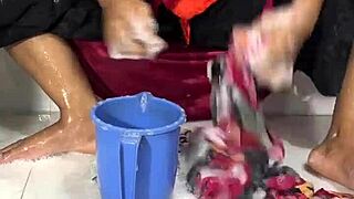 Cute girl fingers pussy in shower bathroom!