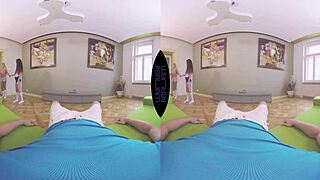 blonde and brunette girls have great anal threesome pov