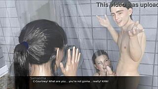 mi hermanastra y su amiga chupan la polla