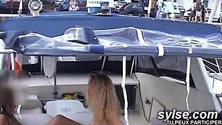 Look at these lesbians fucking anal in public! Strapon action at the marina!