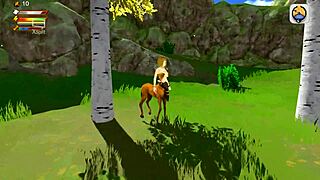 In this 3D game, female centaur dominates with stamina in sex.