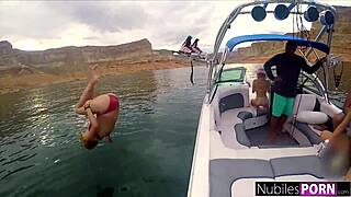 Hot BFFs Slam Hard on Boat in Wild Public Orgy Show.