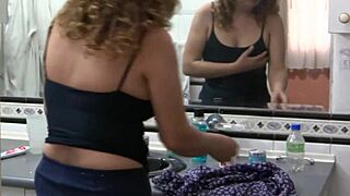 Latina wife prepares for fucking, loves his cock