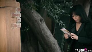 Busty Asian Ember Snow desperately seeks pregnancy through rough sex