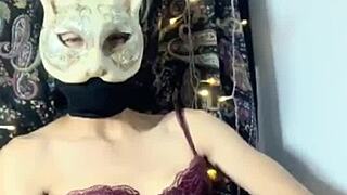 Is this Asian beauty with big tits using toys on her wet pussy in solo lesbian vibrator temptation?