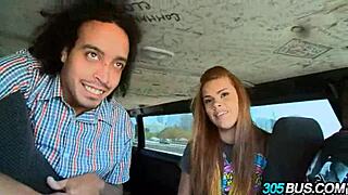 Is this redhead teen 18+ slut fucking for cash in public car?