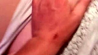 Step son watches step mom masturbate, then helps her to the toilet in this kinky scene