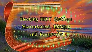 Smoking hot babe teases outdoors with a skirt. Then delivers a wild blowjob and doggystyle.